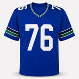 Seattle Seahawks Grey Zabel Autographed Blue Throwback Jersey MCS Holo Stock #263325