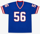 New York Giants Lawrence Taylor Autographed Blue Jersey Beckett BAS Witness Stock #263334