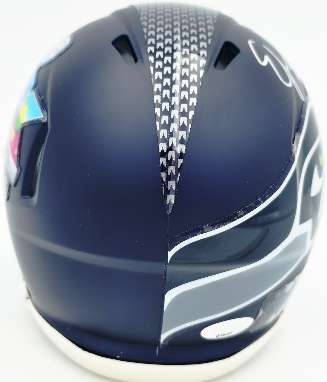 Ernest Jones IV Autographed Seattle Seahawks Blue Super Bowl LX Champions Logo Speed Mini Helmet MCS Holo Stock #262474