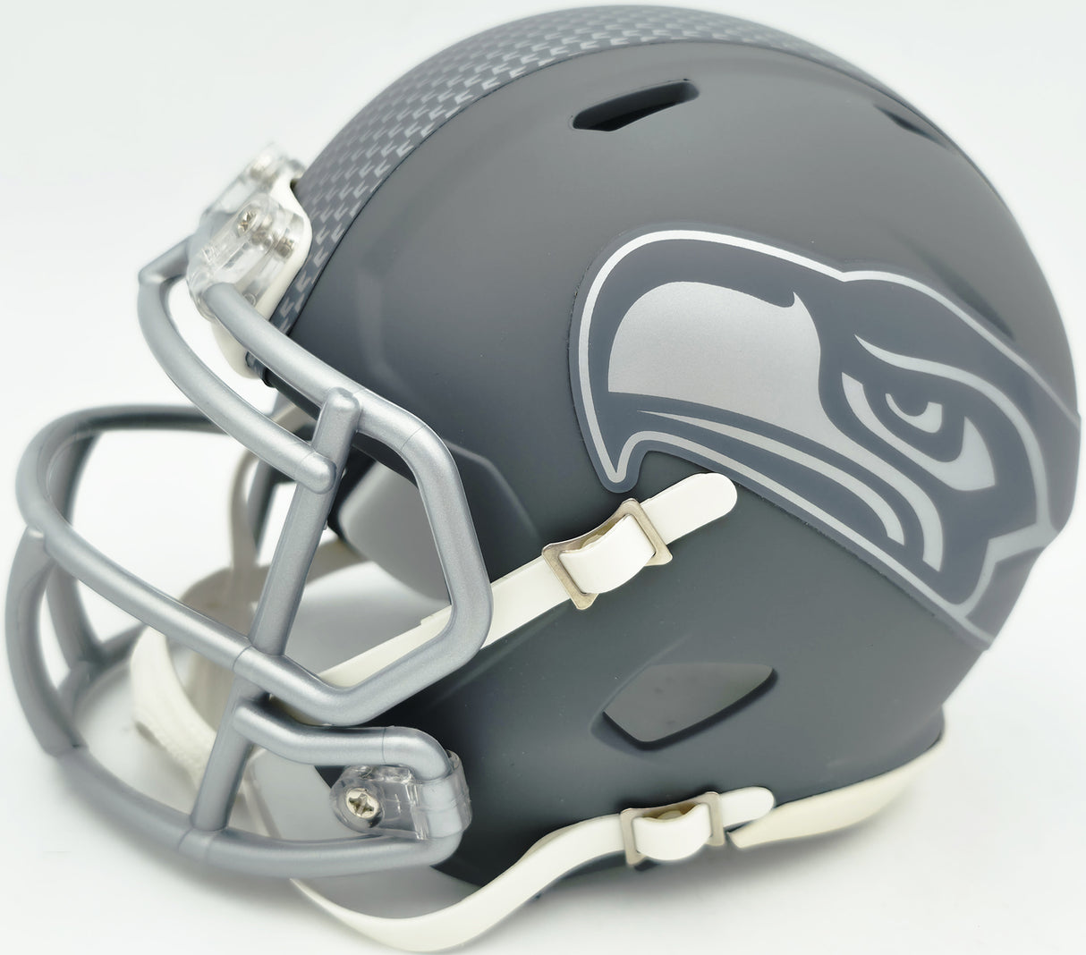 AJ Barner Autographed Seattle Seahawks Slate Gray Speed Mini Helmet Beckett BAS Witness Stock #262485