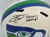 Earl Thomas III Autographed Seattle Seahawks Cream Retro Full Size Replica Speed Helmet "SB XLVIII Champs" Beckett BAS Witness Stock #262439