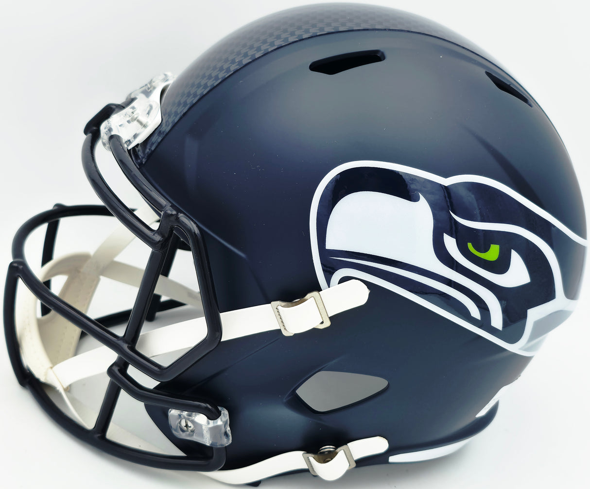 Ernest Jones IV Autographed Seattle Seahawks Blue Full Size Speed Replica Helmet "The Darkside" MCS Holo Stock #262470