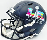 AJ Barner Autographed Seattle Seahawks Blue Full Size Super Bowl LX Champions Logo Speed Replica Helmet "SB LX Champs" Beckett BAS Witness Stock #262479