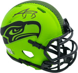 AJ Barner Autographed Seattle Seahawks Rave Green Speed Mini Helmet Beckett BAS Witness Stock #262482