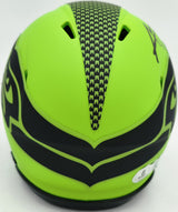 AJ Barner Autographed Seattle Seahawks Rave Green Speed Mini Helmet Beckett BAS Witness Stock #262482