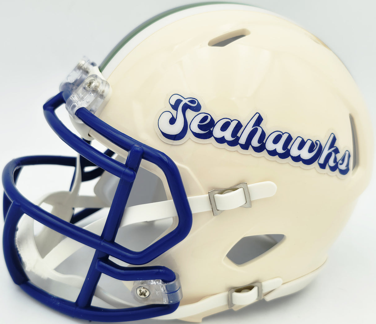 AJ Barner Autographed Seattle Seahawks Cream Retro Speed Mini Helmet Beckett BAS Witness Stock #262483