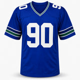 Seattle Seahawks Jarran Reed Autographed Blue Throwback Jersey MCS Holo Stock #262431
