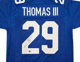 Seattle Seahawks Earl Thomas III Autographed Blue Throwback Jersey Beckett BAS Witness Stock #262454