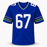 Seattle Seahawks Charles Cross Autographed Blue Throwback Jersey MCS Holo Stock #262469