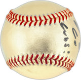 Cody Bellinger Autographed Official Gold Chicago Cubs Logo Baseball Cubs Logo "Go Cubs!" Fanatics & MLB Holo Stock #262512