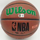 Kevin Garnett Autographed Composite Leather Logo Basketball Boston Celtics Beckett BAS Witness Stock #265804