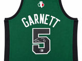 Boston Celtics Kevin Garnett Autographed Green Authentic Mitchell & Ness Jersey Size L Beckett BAS Witness Stock #265801