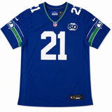 Seattle Seahawks Devon Witherspoon Autographed Women's Blue Nike Throwback 50 Year Patch Jersey Size XL MCS Holo Stock #265668