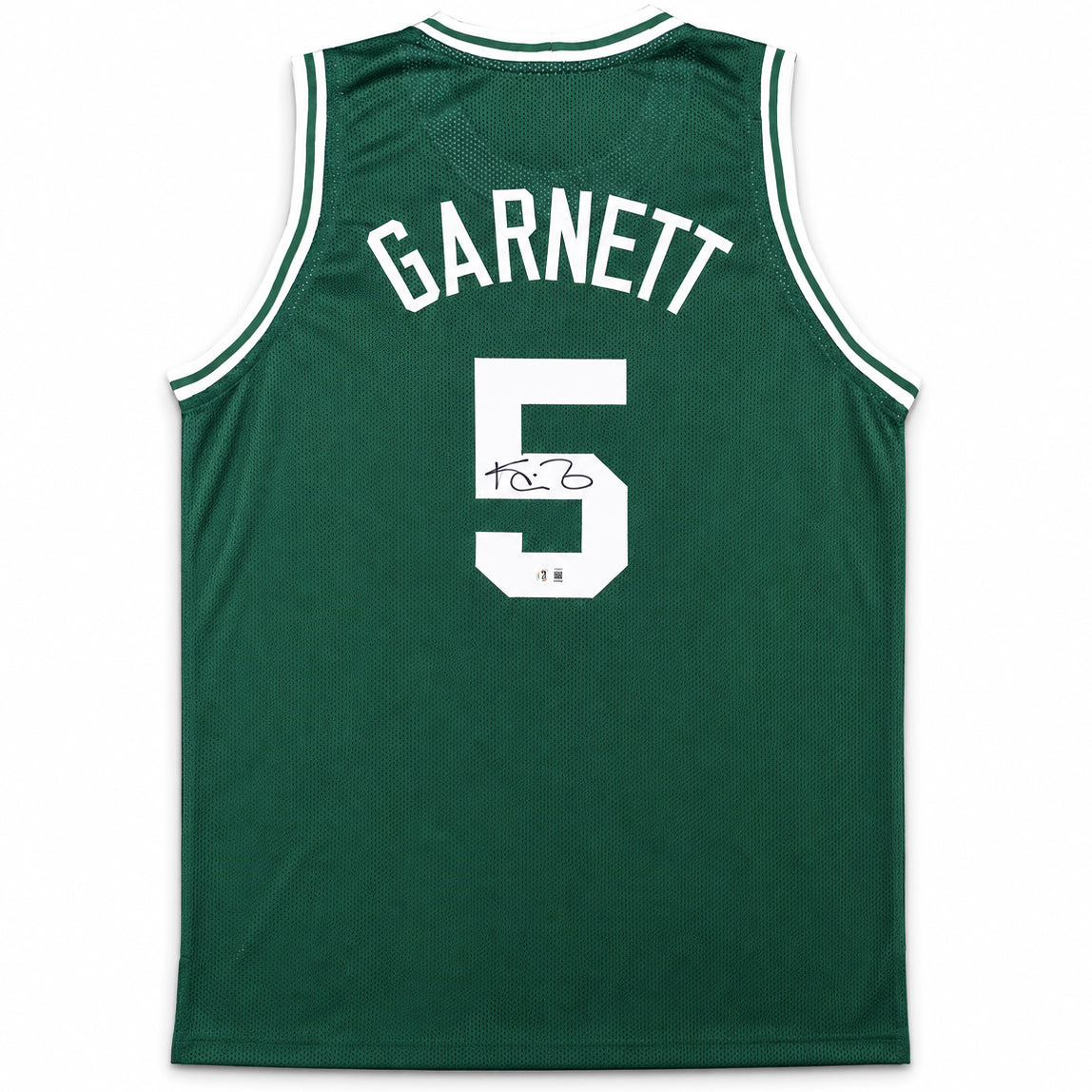 Boston Celtics Kevin Garnett Autographed Green Jersey Beckett BAS Witness Stock #265799