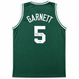 Boston Celtics Kevin Garnett Autographed Green Jersey Beckett BAS Witness Stock #265799