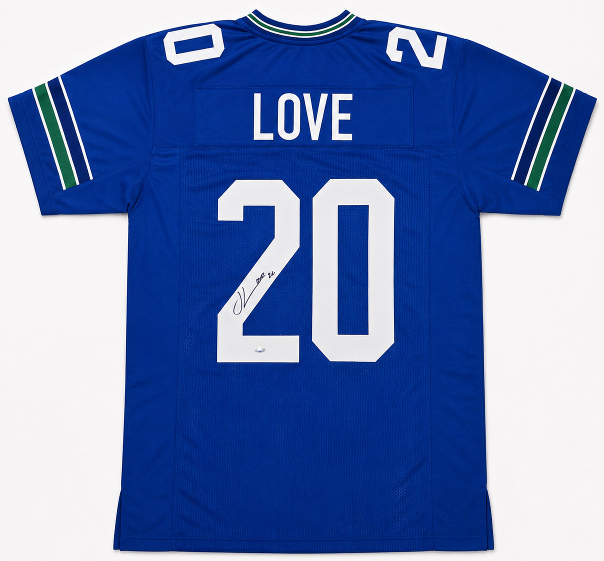 Seattle Seahawks Julian Love Autographed Blue Throwback Jersey MCS Holo Stock #265666
