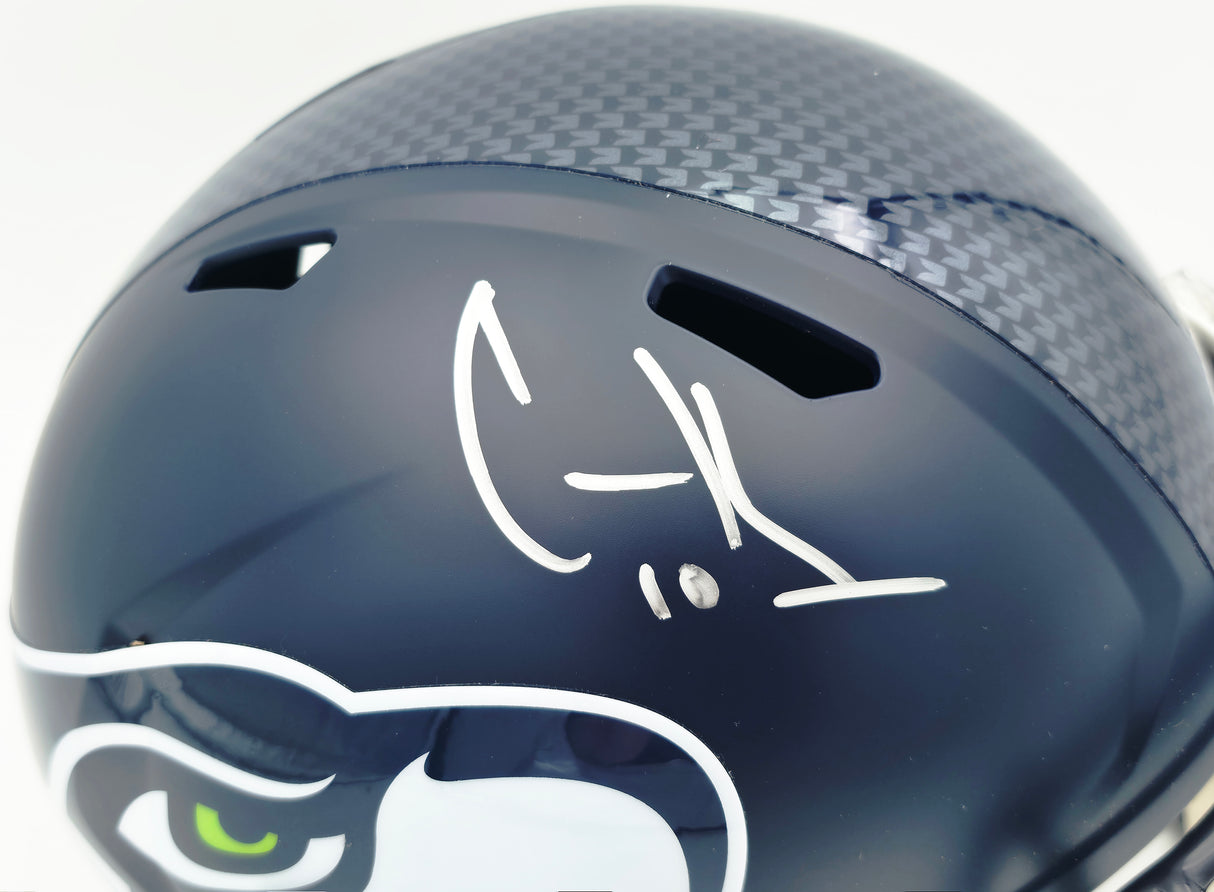 Cooper Kupp Autographed Seattle Seahawks Blue Full Size Super Bowl LX Champions Logo Speed Replica Helmet Fanatics Holo Stock #265836