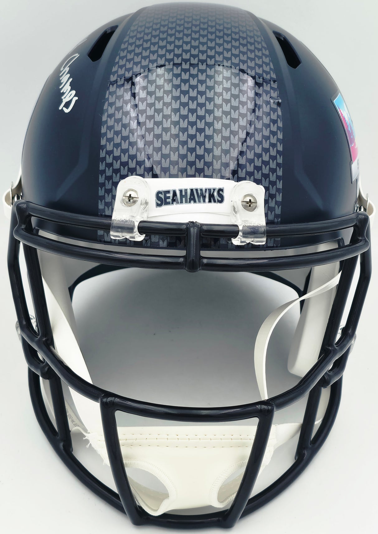 Zach Charbonnet Autographed Seattle Seahawks Blue Full Size Super Bowl LX Champions Logo Speed Replica Helmet "SB LX Champs" MCS Holo Stock #265870
