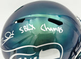 Zach Charbonnet Autographed Seattle Seahawks Full Size Rivalries Speed Replica Helmet "SB LX Champs" MCS Holo Stock #265873