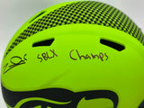 Zach Charbonnet Autographed Seattle Seahawks Rave Green Full Size Speed Replica Helmet "SB LX Champs" MCS Holo Stock #265874