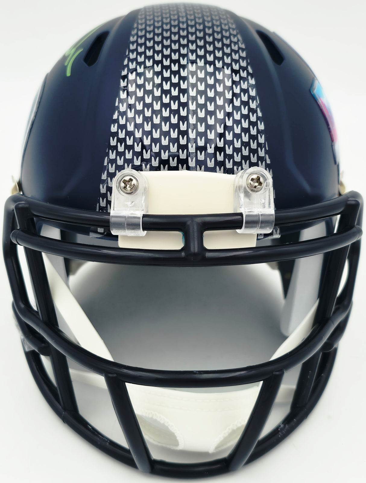 Zach Charbonnet Autographed Seattle Seahawks Blue Super Bowl LX Champions Logo Speed Mini Helmet MCS Holo Stock #265877