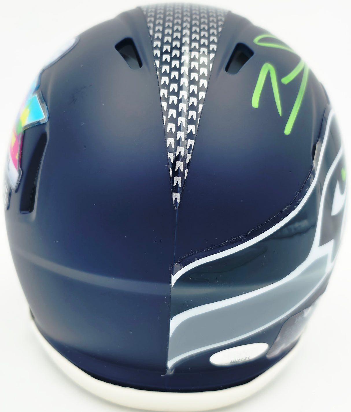 Zach Charbonnet Autographed Seattle Seahawks Blue Super Bowl LX Champions Logo Speed Mini Helmet MCS Holo Stock #265877