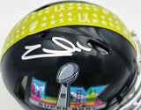 Zach Charbonnet Autographed Seattle Seahawks Black Super Bowl LX Logo Speed Mini Helmet MCS Holo Stock #265878