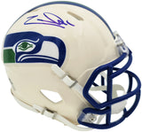 Zach Charbonnet Autographed Seattle Seahawks Cream Retro Speed Mini Helmet MCS Holo Stock #265879