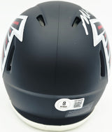 Michael Vick Autographed Atlanta Falcons Black Speed Mini Helmet Beckett BAS Witness Stock #265888
