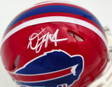DJ Moore Autographed Buffalo Bills Red 1987-01 Throwback Speed Mini Helmet Beckett BAS Witness Stock #265890