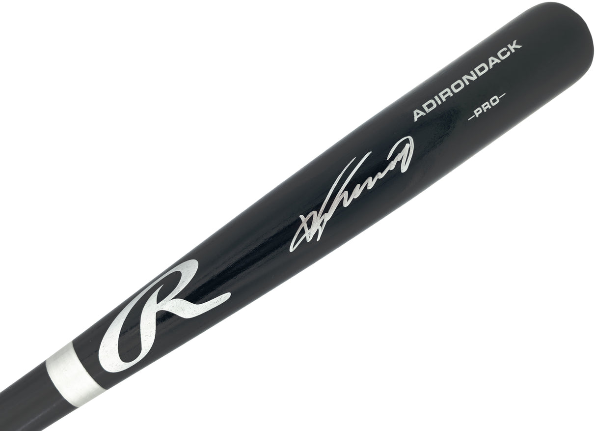 Vladimir Guerrero Sr. Autographed Black Rawlings Adirondack Pro Baseball Bat Los Angeles Angels Beckett BAS Witness Stock #265893