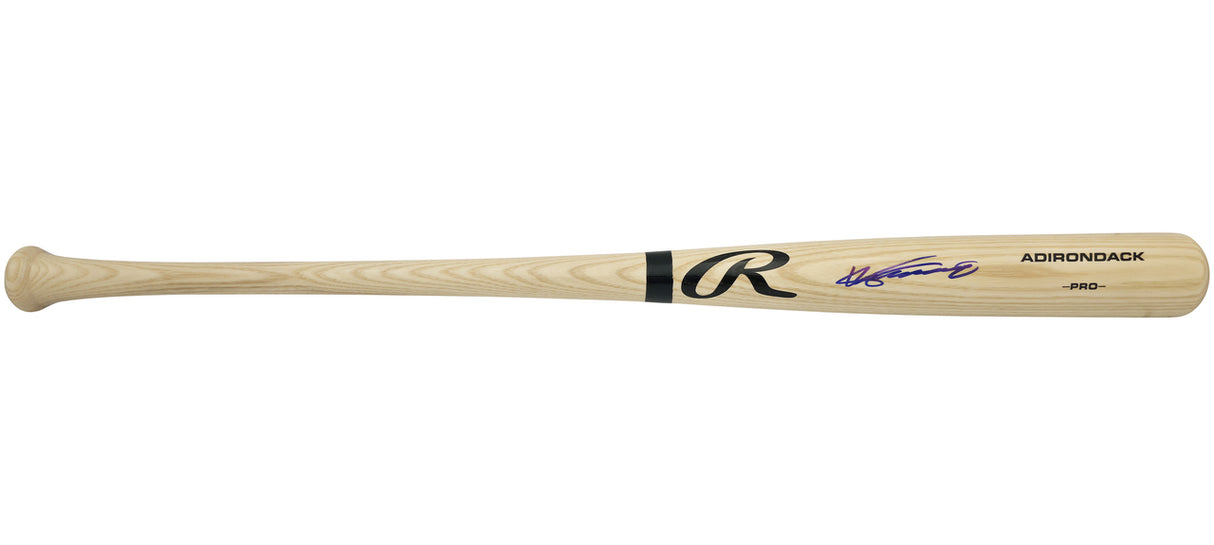 Vladimir Guerrero Sr. Autographed Blonde Rawlings Adirondack Pro Baseball Bat Los Angeles Angels Beckett BAS Witness Stock #265894