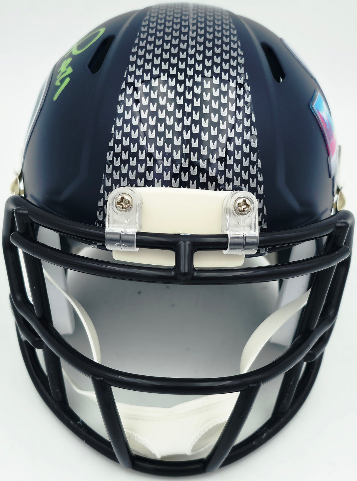 Devon Witherspoon Autographed Seattle Seahawks Blue Super Bowl LX Champions Logo Speed Mini Helmet MCS Holo Stock #265533