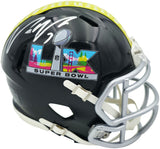Uchenna Nwosu Autographed Seattle Seahawks Black Super Bowl LX Logo Speed Mini Helmet MCS Holo Stock #265545