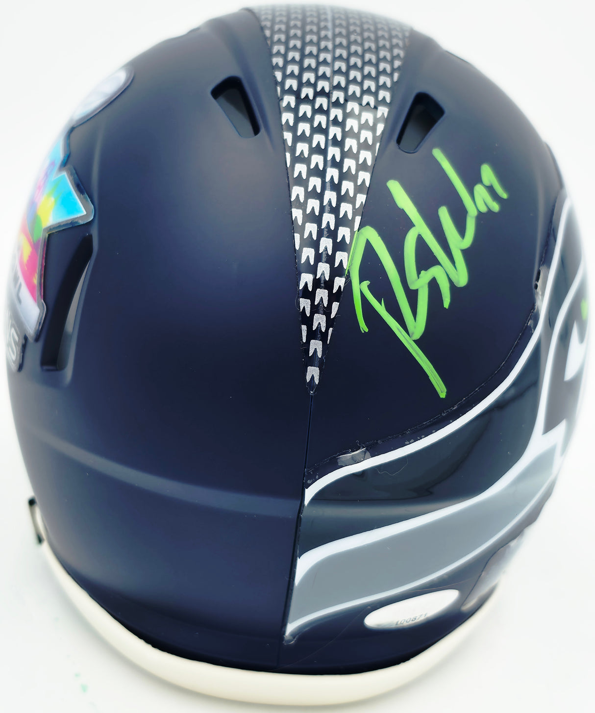 Rashid Shaheed Autographed Seattle Seahawks Blue Super Bowl LX Champions Logo Speed Mini Helmet MCS Holo Stock #265567