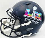 Uchenna Nwosu Autographed Seattle Seahawks Blue Full Size Super Bowl LX Champions Logo Speed Replica Helmet "SB LX Pick 6, SB LX Champs!" MCS Holo Stock #265543