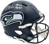 Rashid Shaheed Autographed Seattle Seahawks Blue Full Size Super Bowl LX Champions Logo Speed Replica Helmet "SB LX Champs" MCS Holo Stock #265551