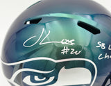 Julian Love Autographed Seattle Seahawks Rivalries Full Size Speed Replica Helmet "SB LX Champs" MCS Holo Stock #265573