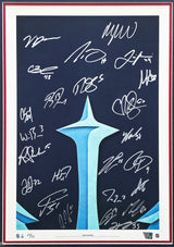 2021-22 Seattle Kraken Inaugural Team Autographed Fanatics Framed Lithograph #/32 With 25 Signatures Fanatics Holo Stock #262548