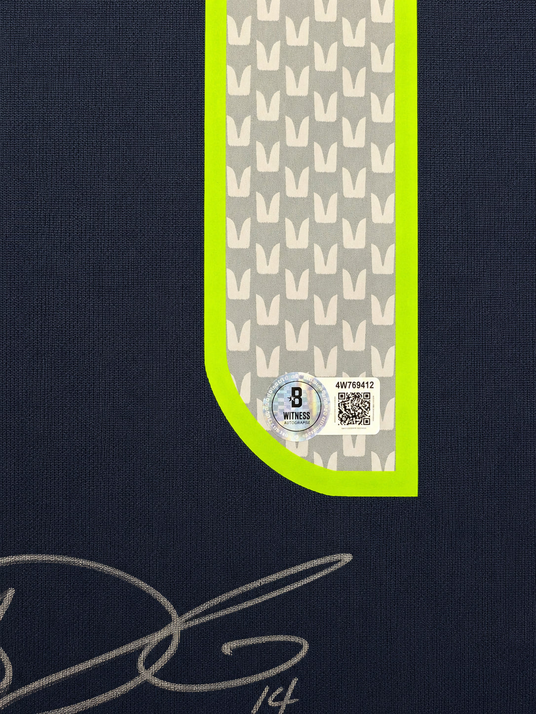 Seattle Seahawks Sam Darnold Autographed Blue Nike Super Bowl LX Patch Jersey Size XL Beckett BAS Witness Stock #265419