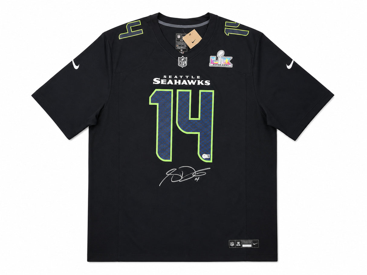 Seattle Seahawks Sam Darnold Autographed Black Nike Super Bowl LX Patch Jersey Size XXL Beckett BAS Witness Stock #265418