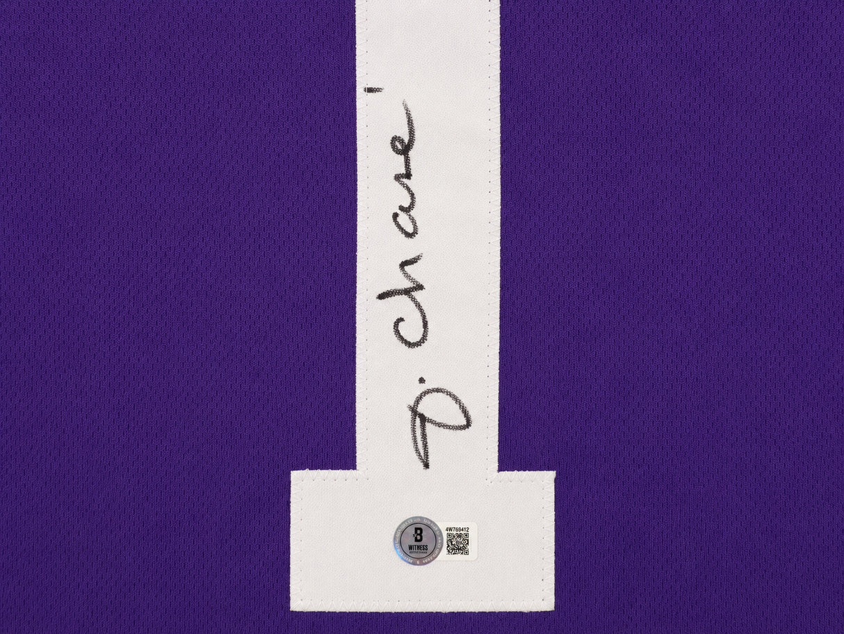 LSU Tigers Ja'Marr Chase Autographed Purple Jersey Beckett BAS QR Stock #263337