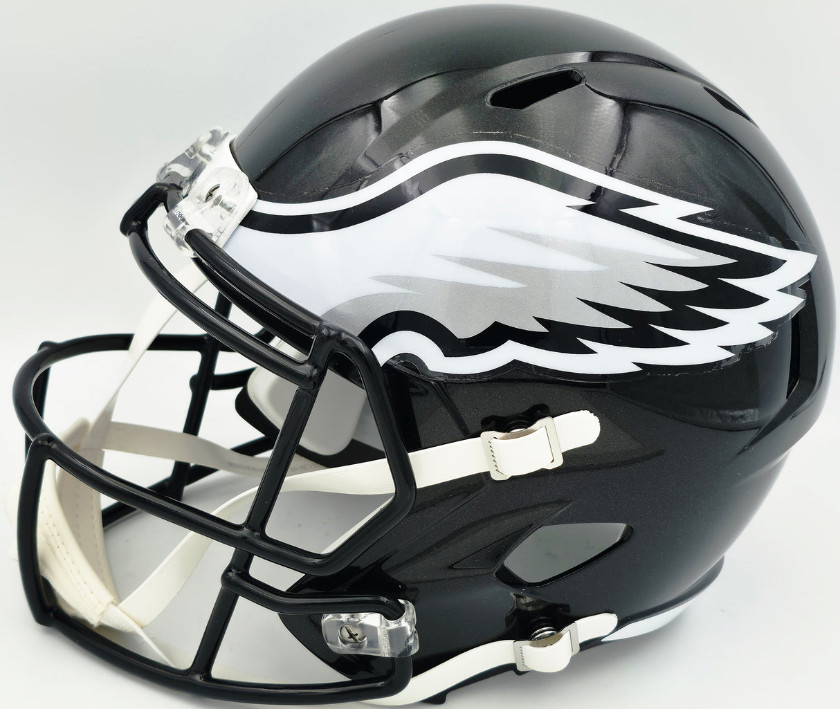 Jalen Carter Autographed Philadelphia Eagles Black 2022 Alternate Full Size Speed Replica Helmet JSA Witness Stock #266079