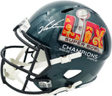 Jalen Carter Autographed Philadelphia Eagles Green Full Size Super Bowl LIX Champions Logo Speed Replica Helmet JSA Witness Stock #266080