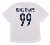 Team USA 1999 Women's World Cup Champions Autographed White Jersey With 8 Signatures Including Hamm & Chastain Beckett BAS Witness Stock #266279
