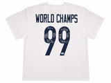 Team USA 1999 Women's World Cup Champions Autographed White Jersey With 8 Signatures Including Hamm & Chastain Beckett BAS Witness Stock #266279