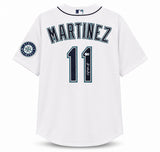 Seattle Mariners Edgar Martinez Autographed White Nike Jersey Size XL Beckett BAS Witness Stock #266274