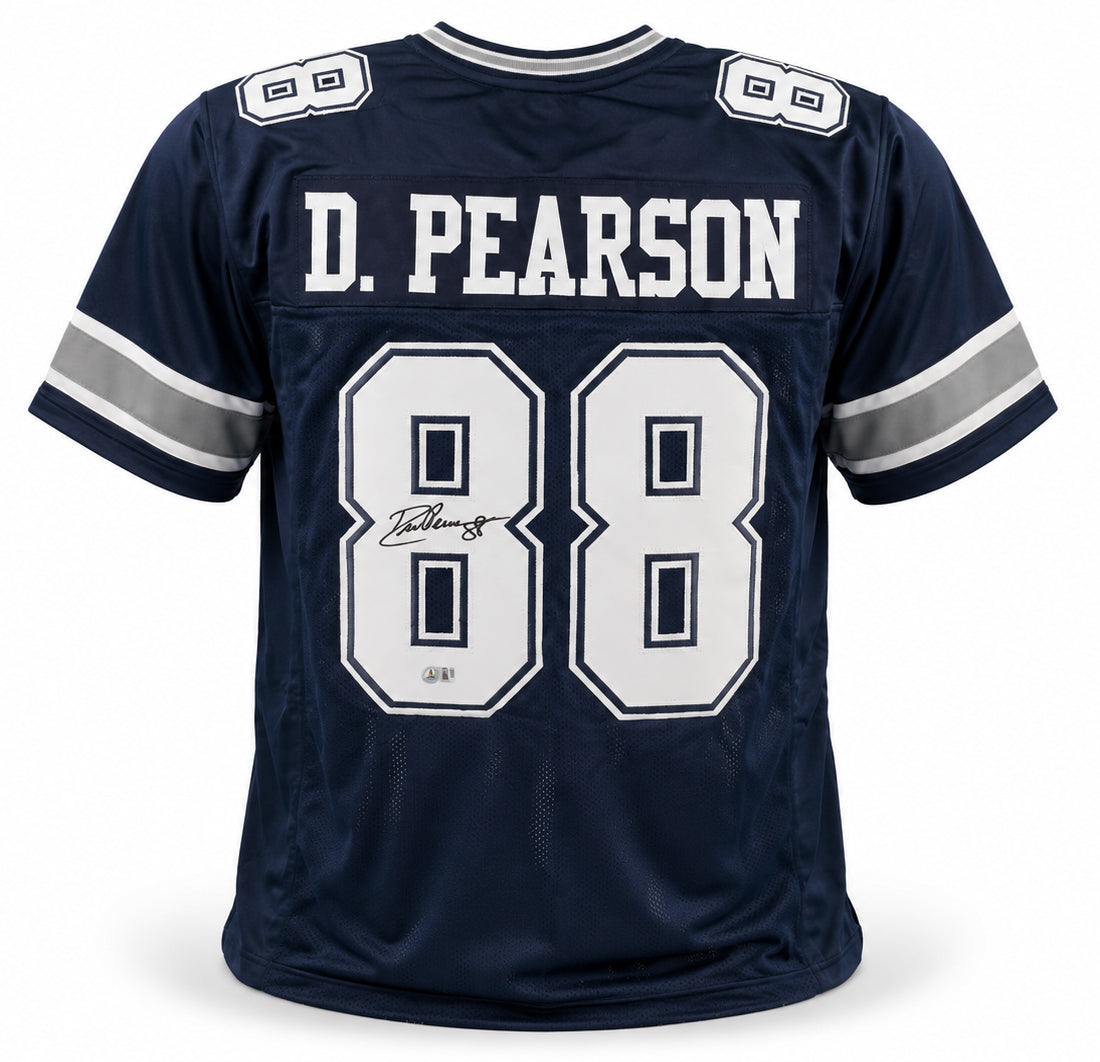 Dallas Cowboys Drew Pearson Autographed Blue Jersey Beckett BAS Witness Stock #267051