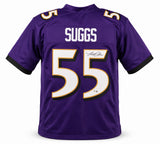 Baltimore Ravens Terrell Suggs Autographed Purple Jersey Beckett BAS Witness Stock #267052