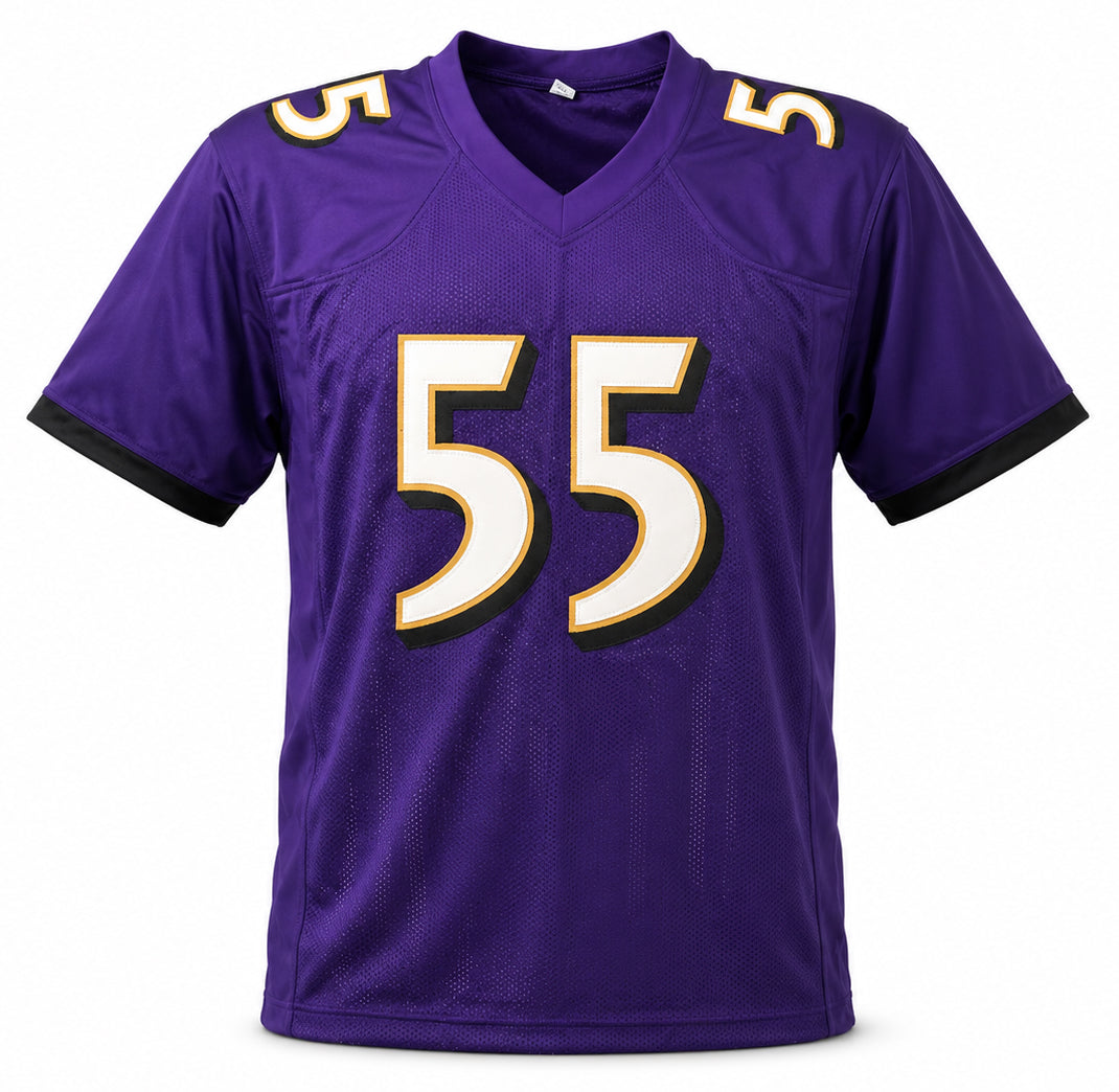 Baltimore Ravens Terrell Suggs Autographed Purple Jersey Beckett BAS Witness Stock #267052